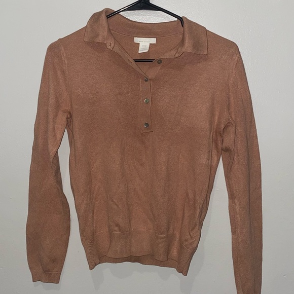 H&M long sleeve polo sweater in dusty pink, size XXS - Picture 1 of 3